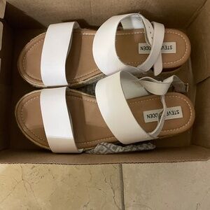 White Steve Madden sandals